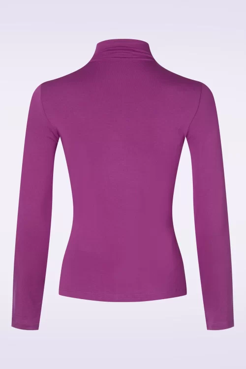 Surkana Pelle perkins bamboe top in paars