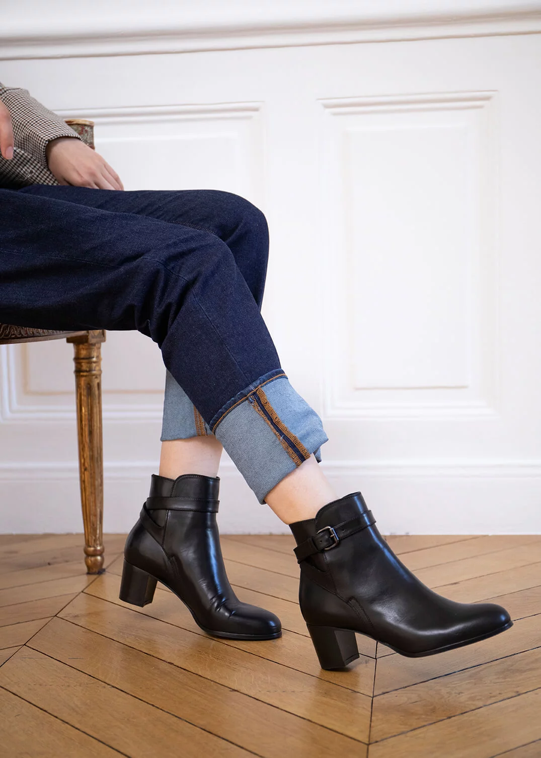 BOOTS CARDINET CUIR NOIR