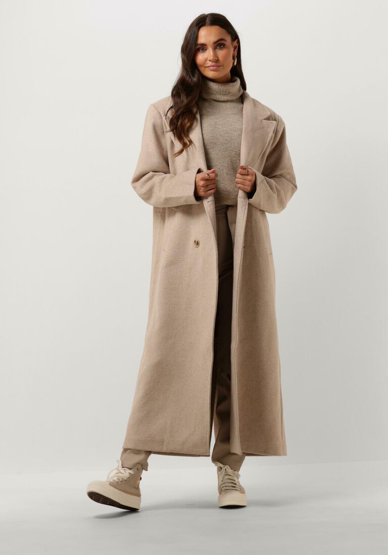 NEO NOIR beige neo noir mantel williams wool coat