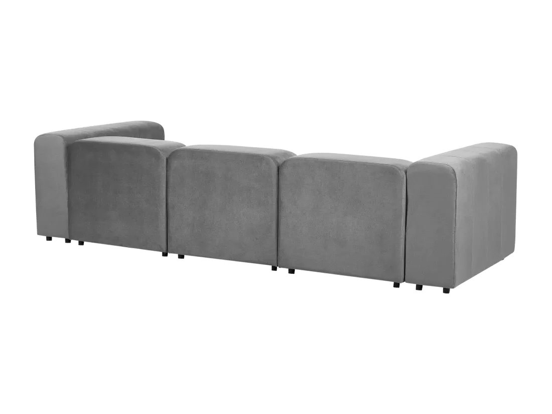 Canapé 3 places modulable en velours gris FALSTERBO