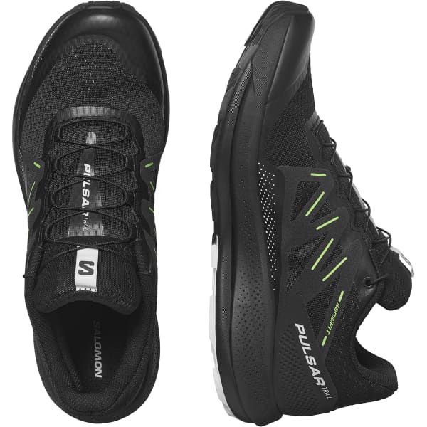 Chaussure trail SALOMON PULSAR TRAIL BLACK/BLACK/GREEN GECKO