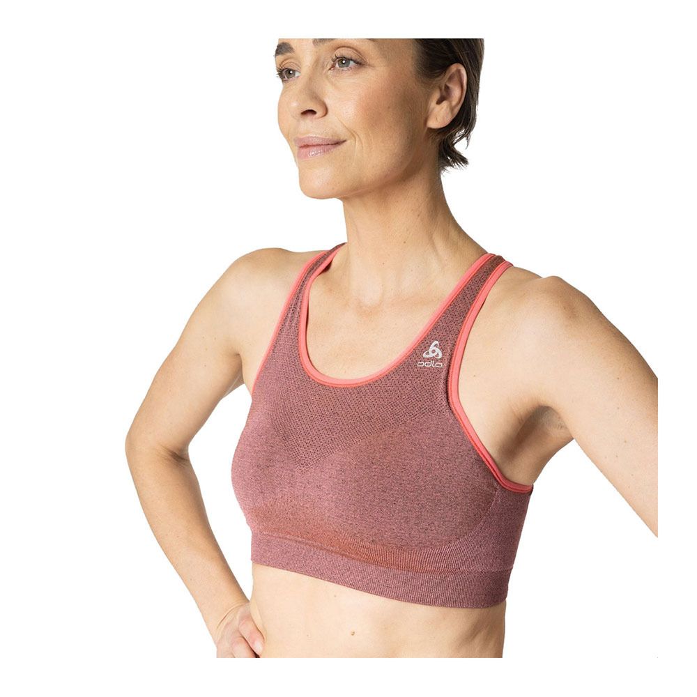 Odlo SEAMLESS MEDIUM CERAMICOOL - Brassière Femme cayenne melange