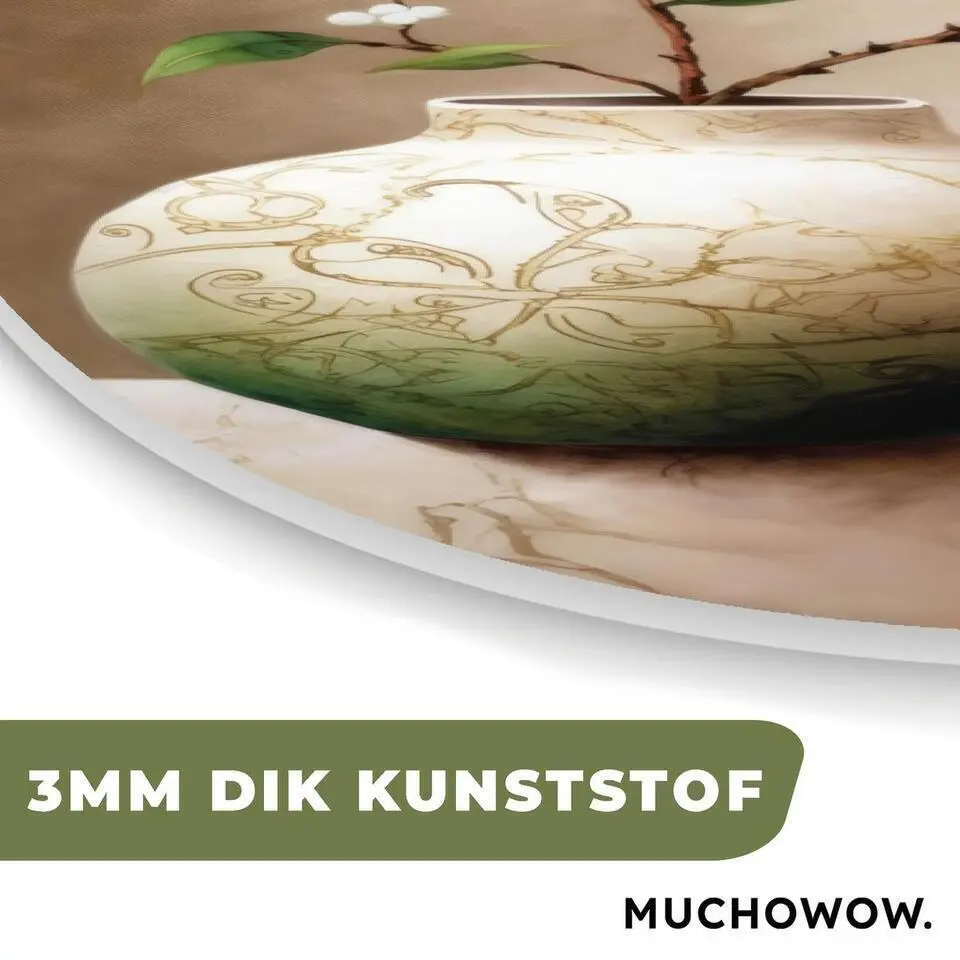 MuchoWow Wand decoratie 60x90cm Bloemen Vaas Wit Botanisch