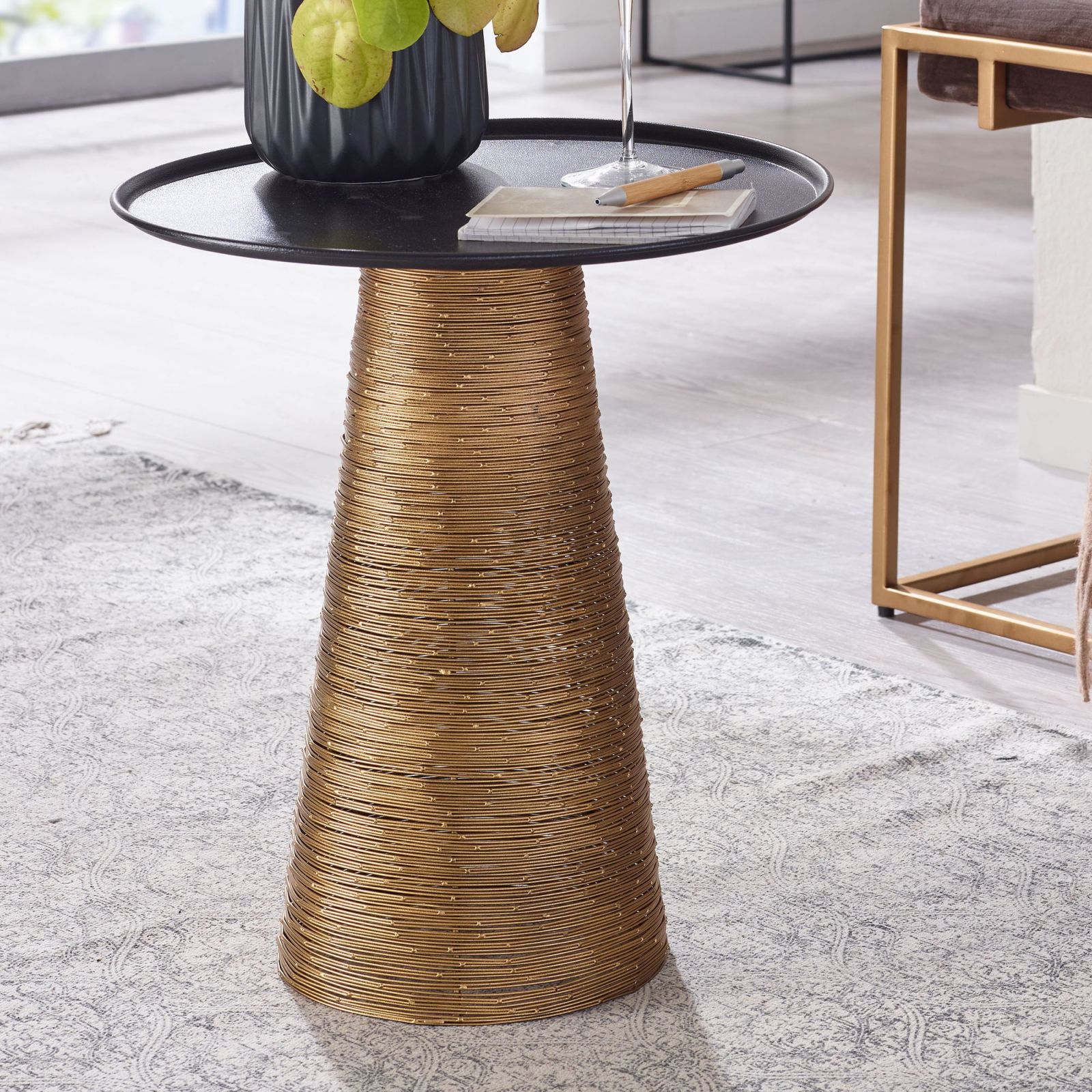 Beistelltisch - gold-schwarz - 40 cm