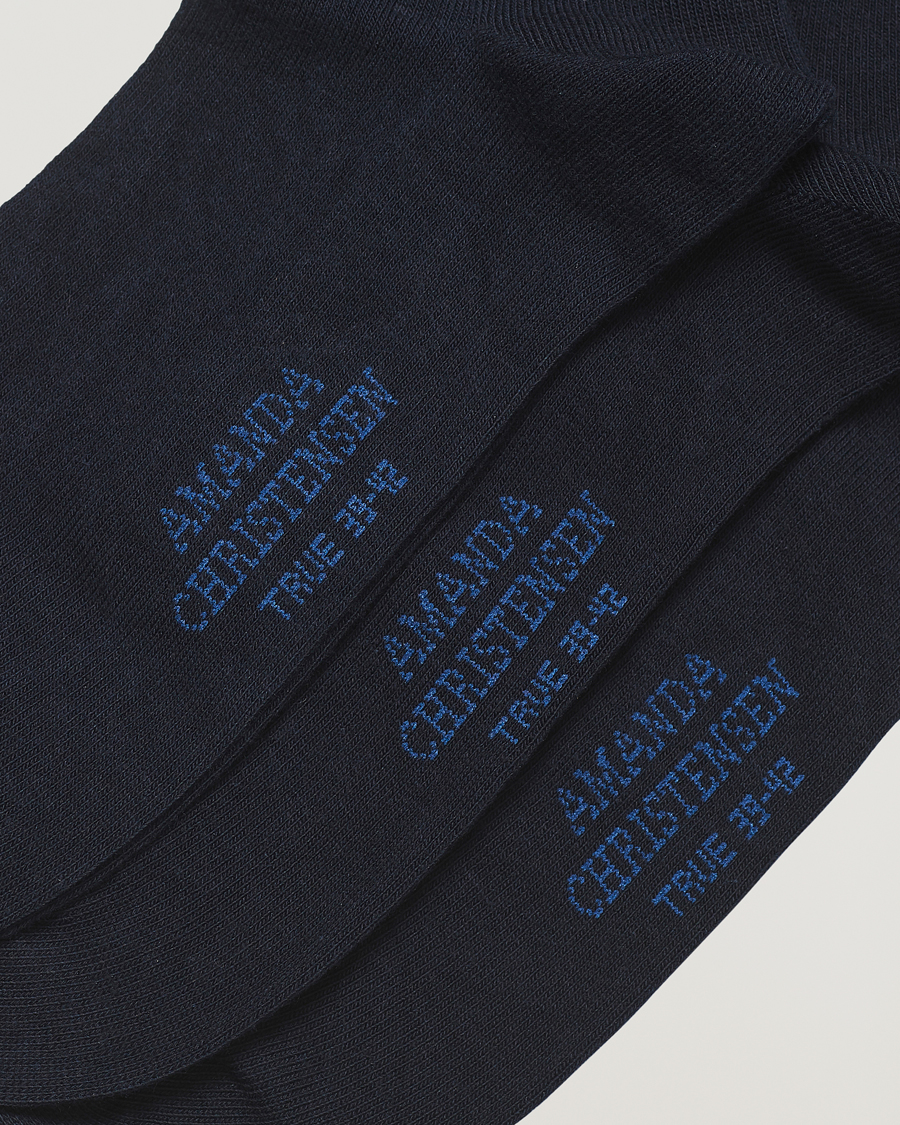 Amanda Christensen 3-Pack True Cotton Socks Dark Navy