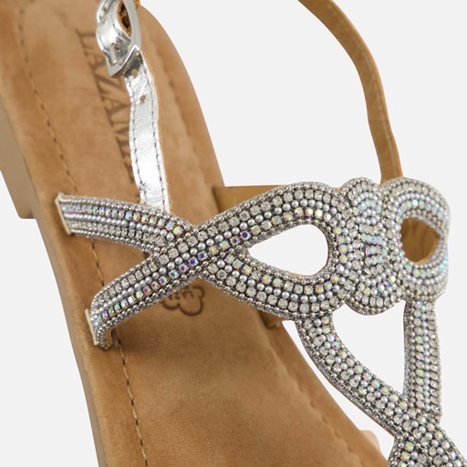 Lazamani Sandalen zilver Leer