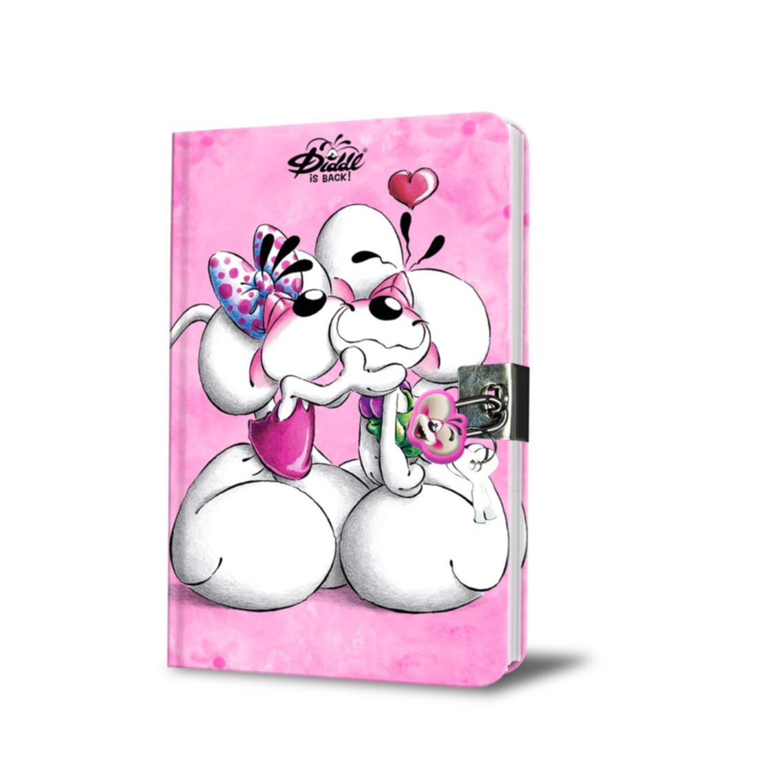 Geheimes Tagebuch Maus Journal Notizheft Sammlerstück mit Herz Schloss (114131) Lizenziert - Pink