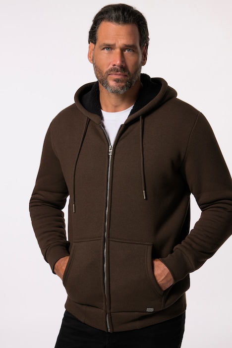 JP 1880 Hoodiejacke, Outdoor, Sweatjacke, Kapuze, Teddyfutter, Zipper, bis 8 XL