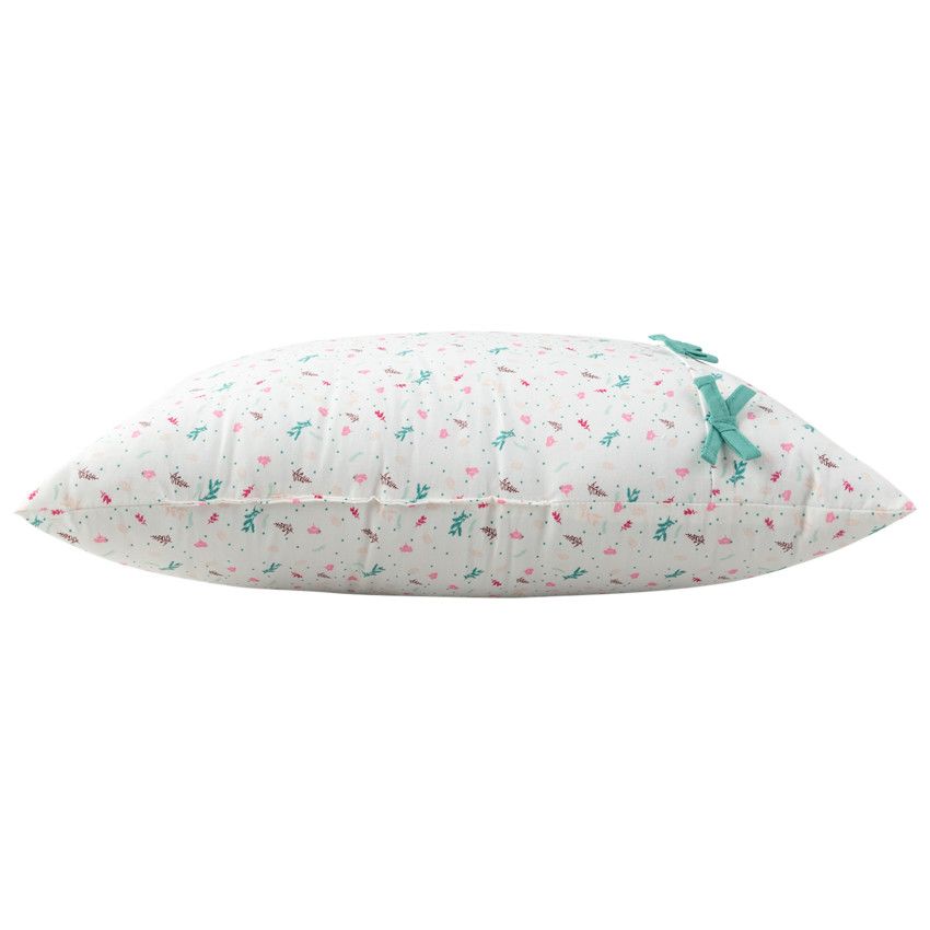 Coussin décoratif à imprimé floral - Ecru