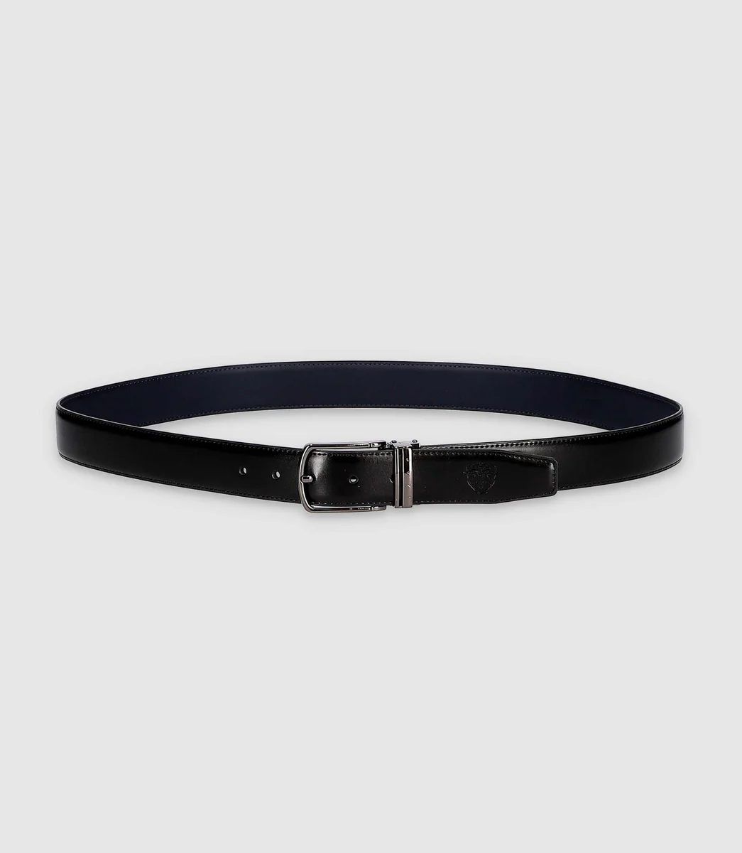 Ceinture réversible 35mm noir et marine CION