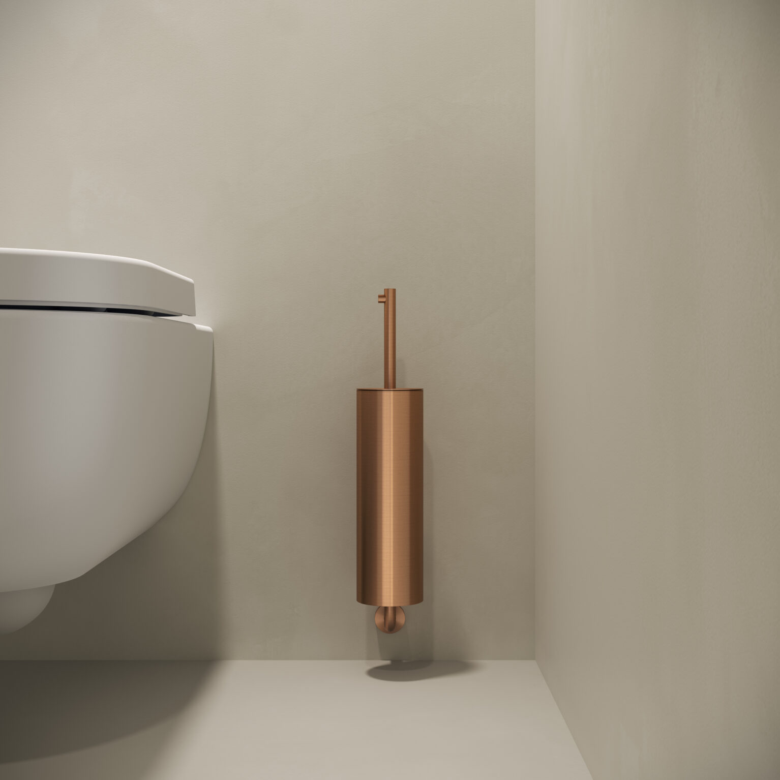 Clou Kaldur toiletborstel met wandhouder brons geborsteld
