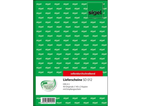Sigel - Fraktliste - 40 ark - A5 - triplikat - karbonfri