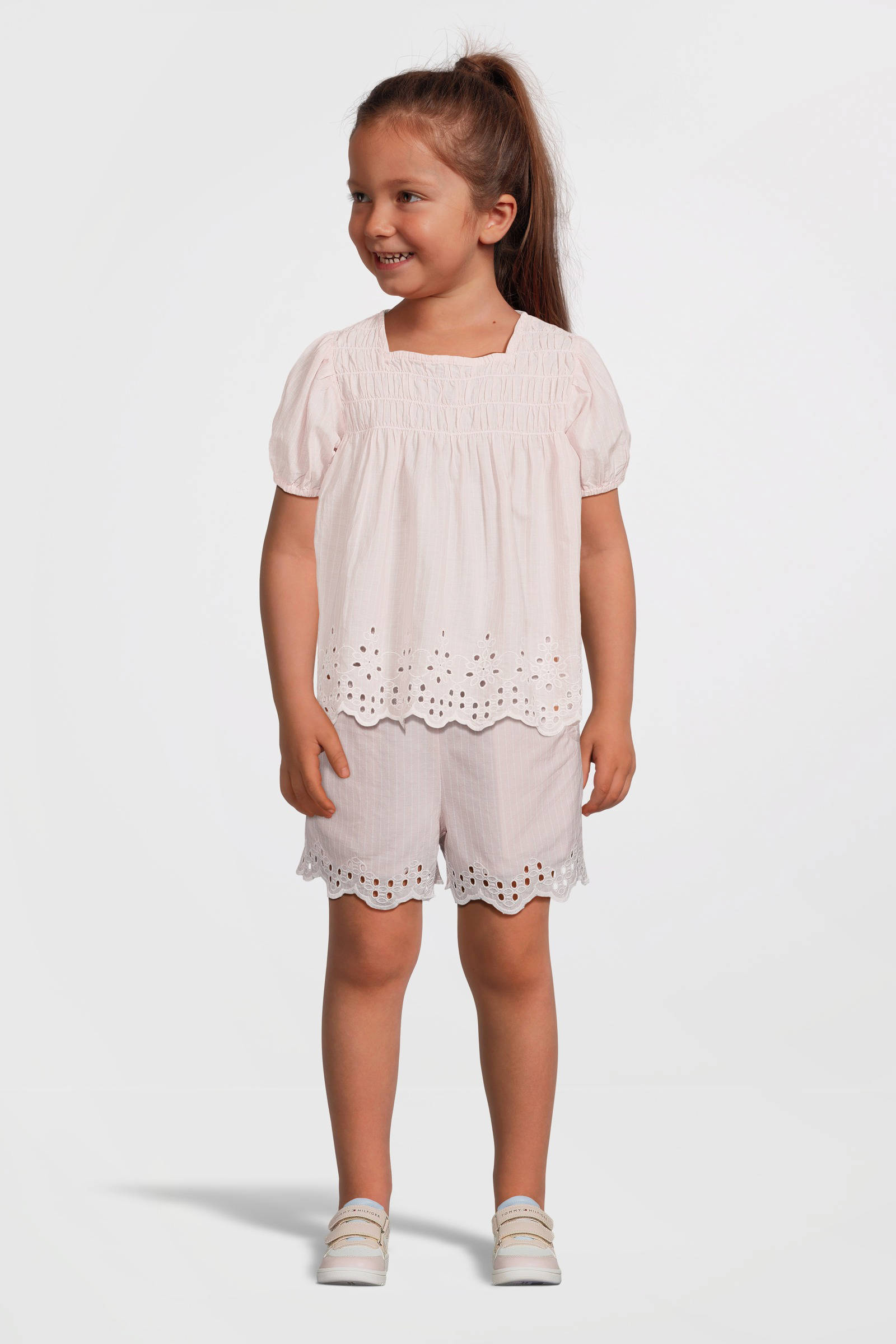 NAME IT gestreepte casual short NMFFESINNE roze
