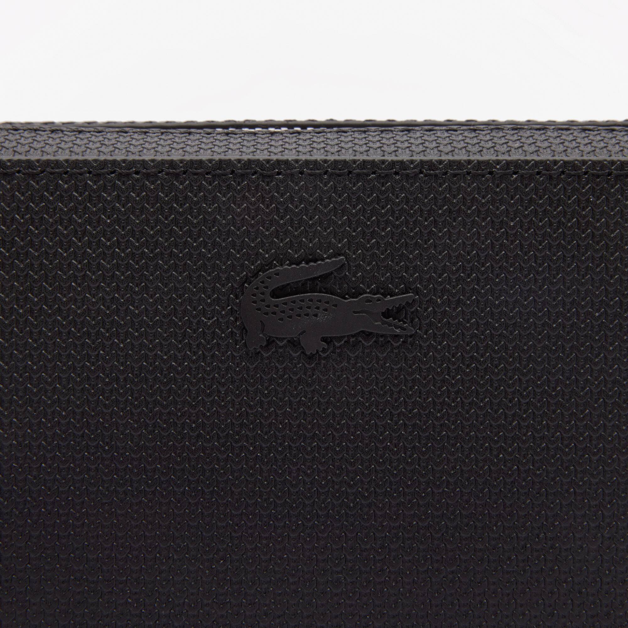 Herren CHANTACO Brieftasche aus Piqué-Leder mit Reißverschluss Geldbörsen & Kleinlederwaren - Schwarz - Lacoste - Herren