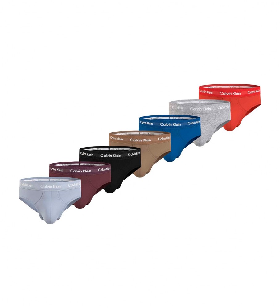 Pacote com 7 cuecas multicoloridas da Calvin Klein