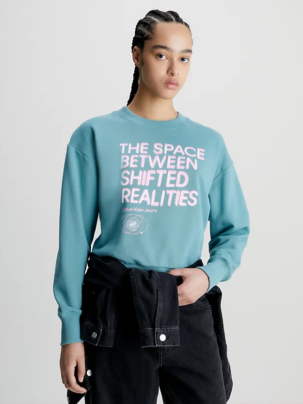 Moletom de algodão estampado