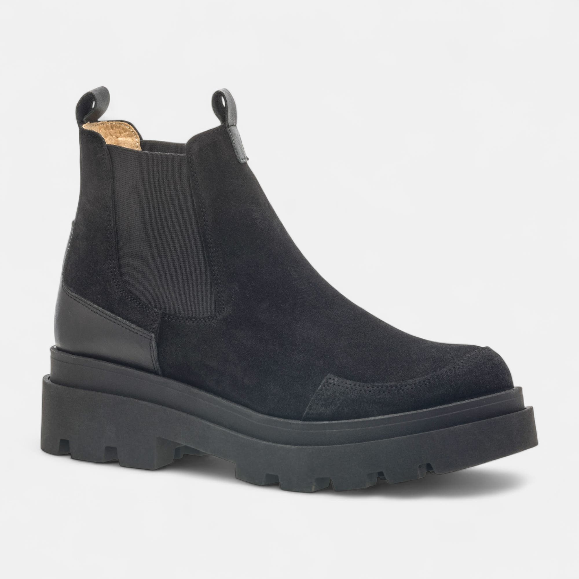 Boots chelsea Femme en cuir noir