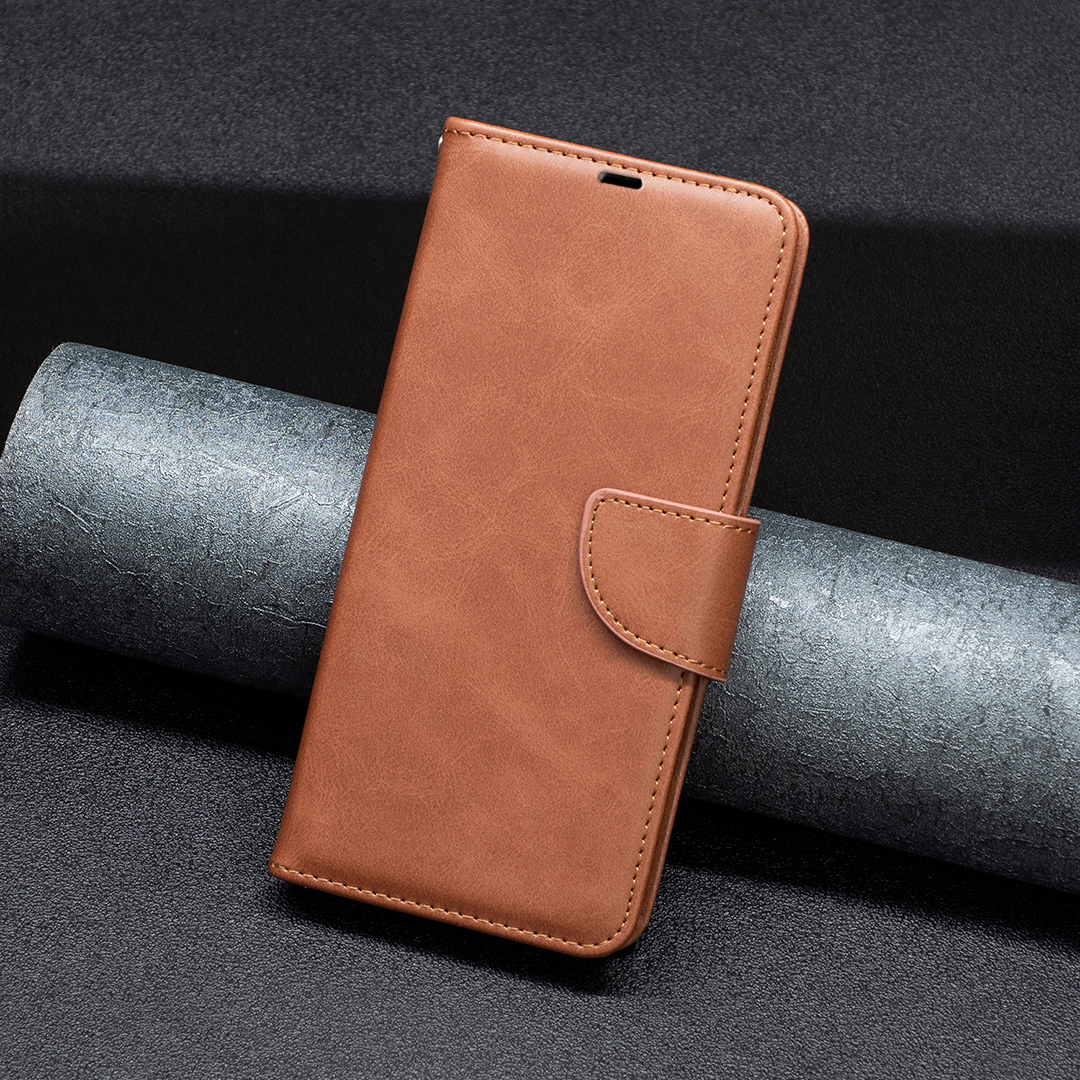 Samsung Galaxy S24 FE Leder Tasche Flip Cover mit Kartenfächer Vintage Look   Trageschlaufe - Braun