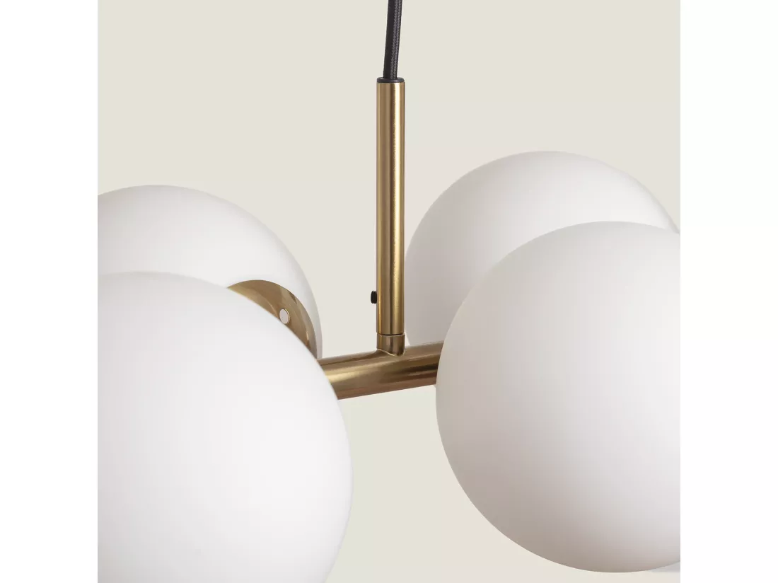Suspension Métal et Verre Moonlight Brass 6 Spots Doré
