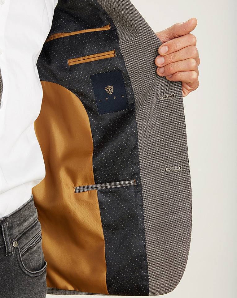 VESTE MICRO MOTIF COTON BEIGE