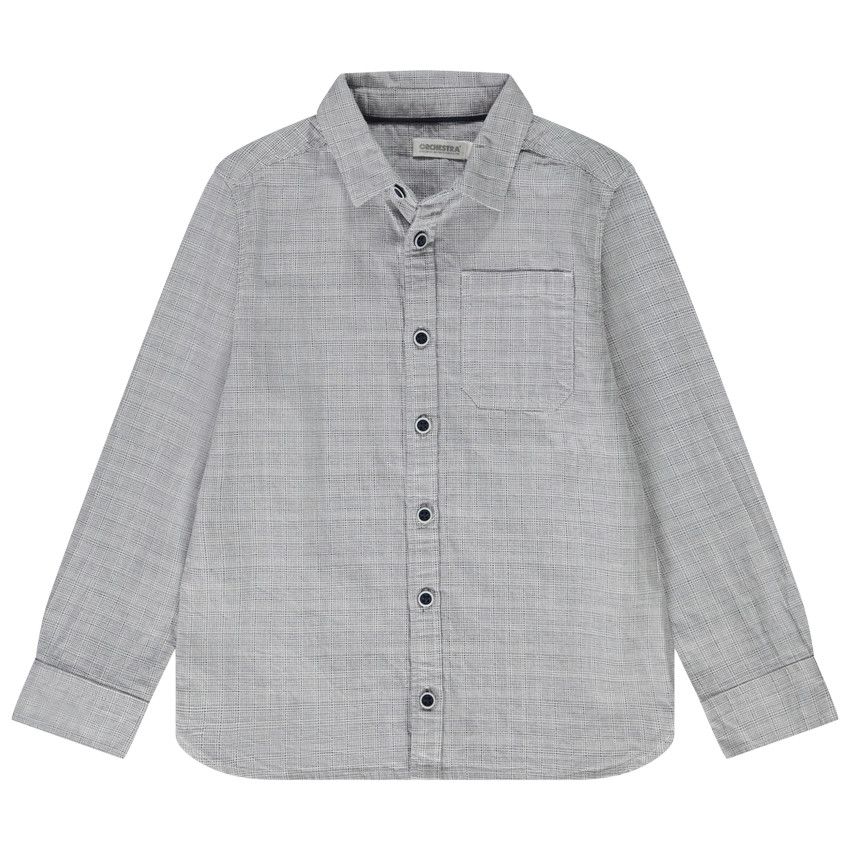 Chemise manches longues en coton pour garçon - Bleu marine
