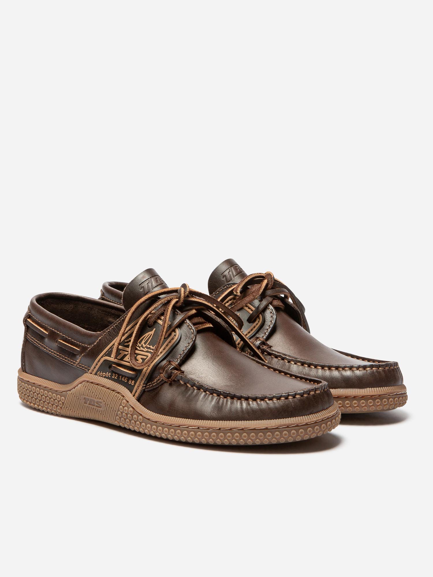 Chaussures Bateau Homme Semelle Grip Cuir Marron