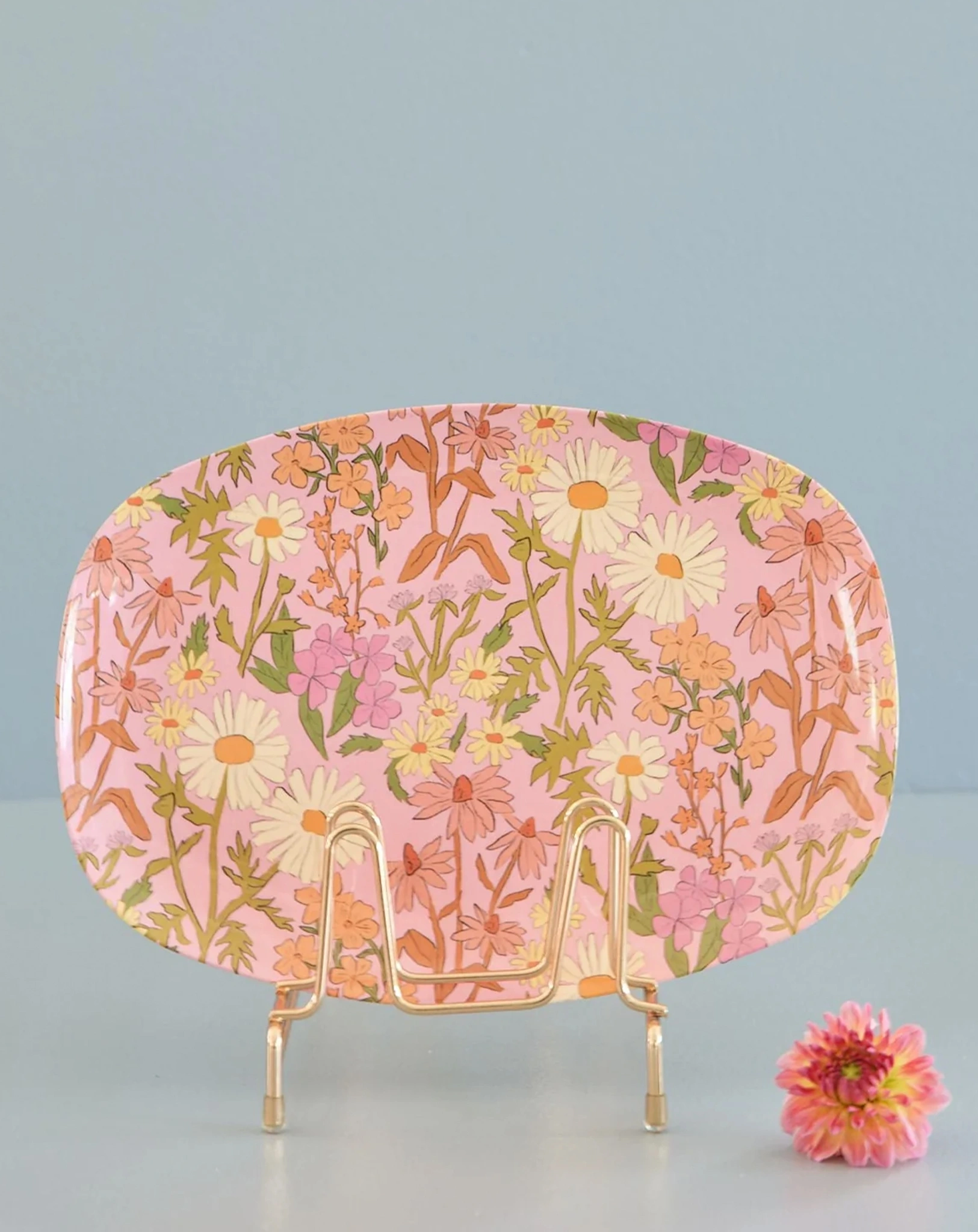 Melamin-Servierteller DAISY (22x30) in rosa