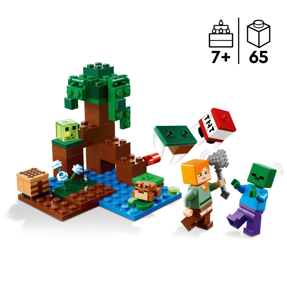 LEGO Minecraft 21240 Das Sumpfabenteuer-Set mit Figuren