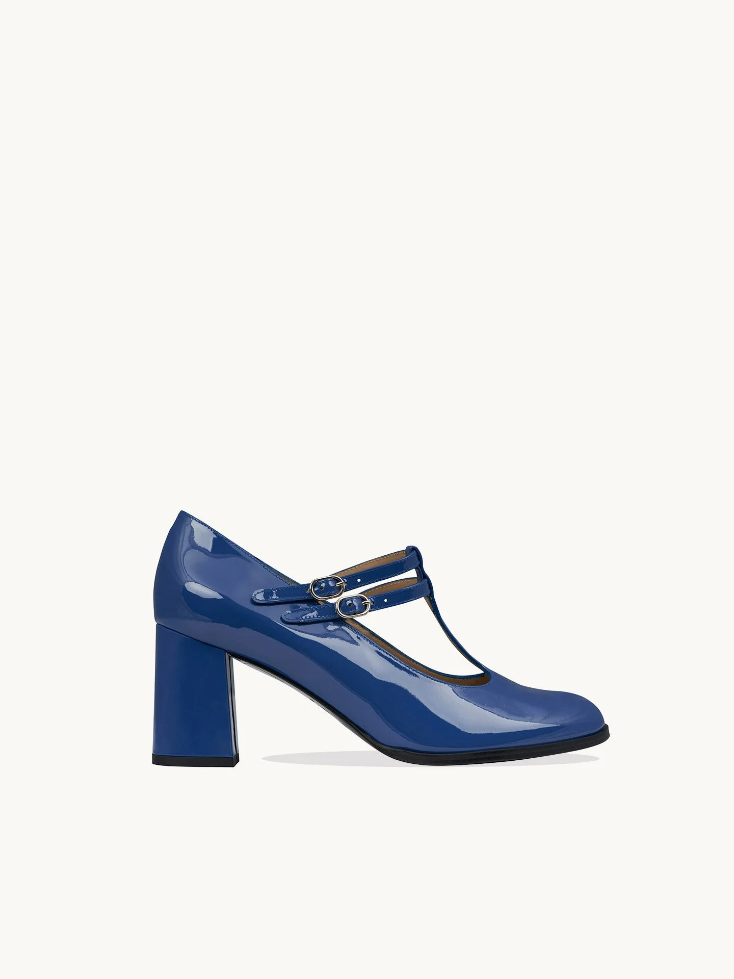 REY ROYAL BLUE - Babies salomés à talon en cuir verni | Bleu