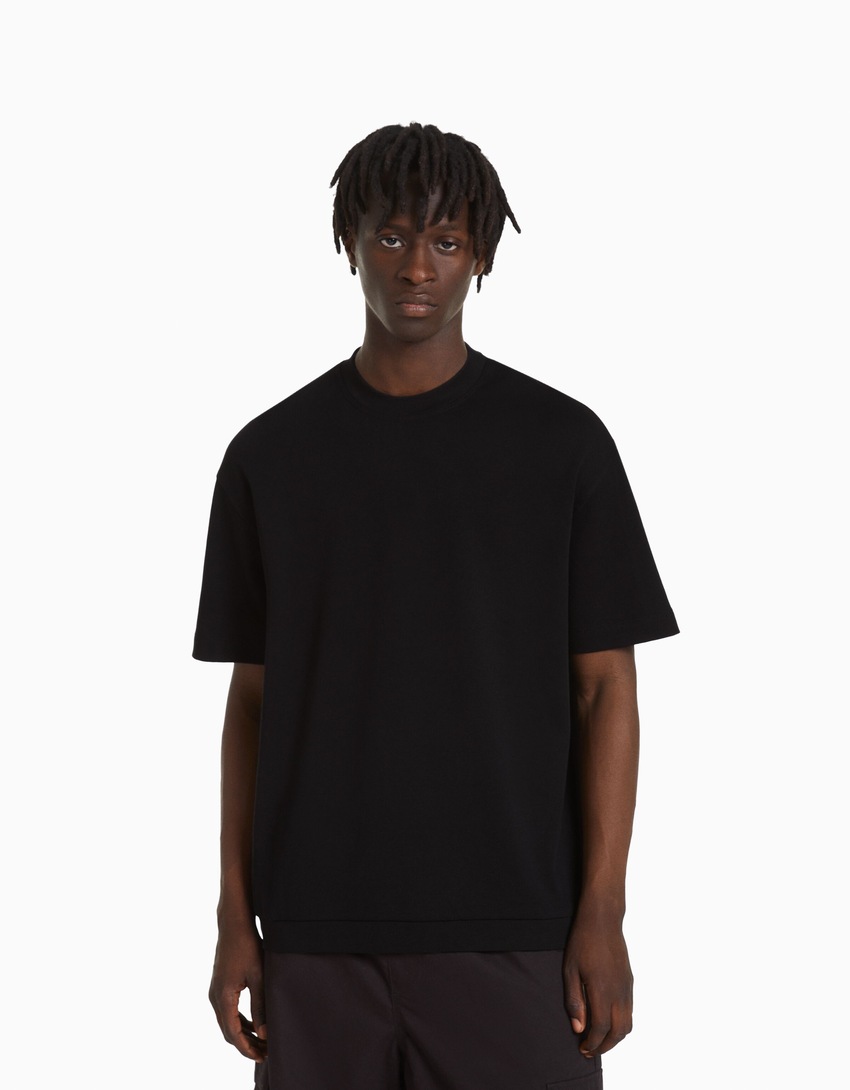 Camiseta de malha interlock de manga curta