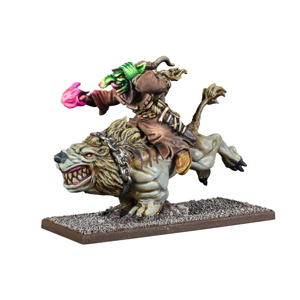 Kings of War - Goblin Wiz on Mawbeast