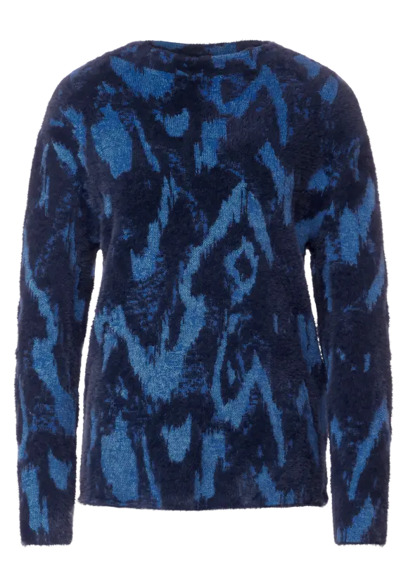 Flauschiger Pullover - deep blue