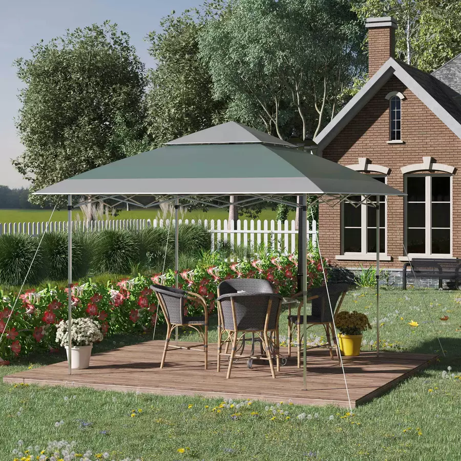 Outsunny Pop-Up-Pavillon zusammenfaltbar grün, grau