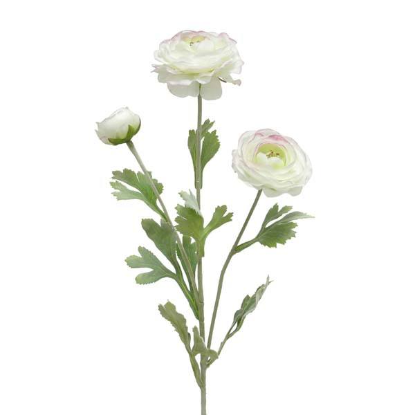 Bahne Interior  Ranunkel kunstig blomst, hvid - H: 82 cm.
