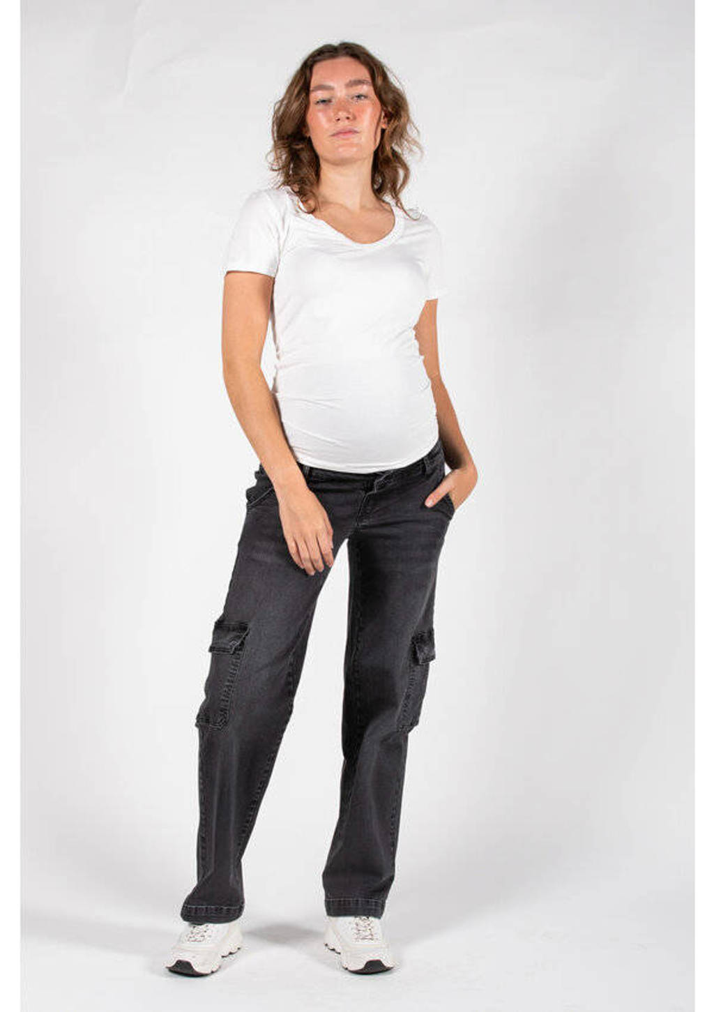 LOVE2WAIT zwangerschaps straight jeans grey denim