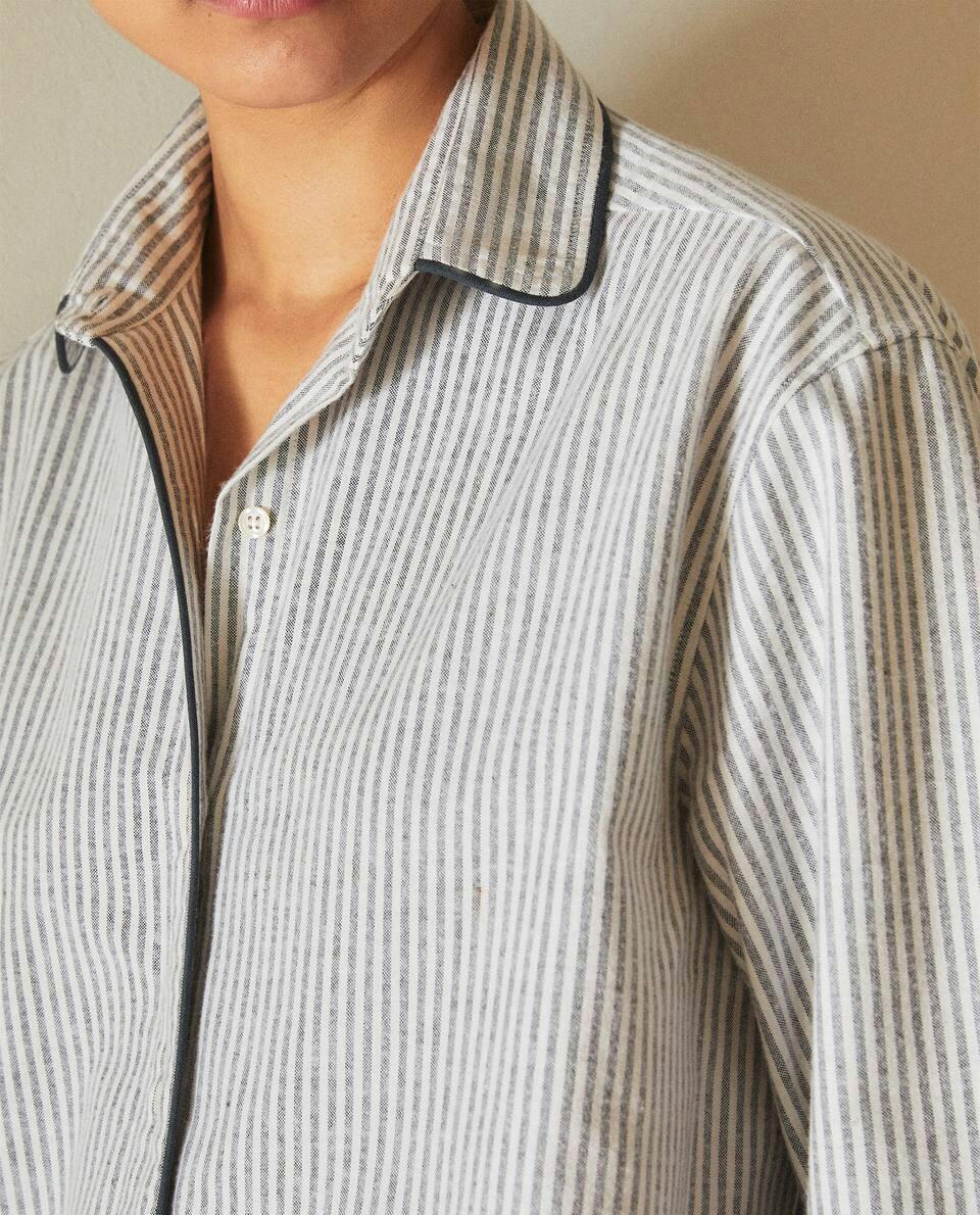 BLUSA DE PIJAMA DE FLANELA LISTRADA