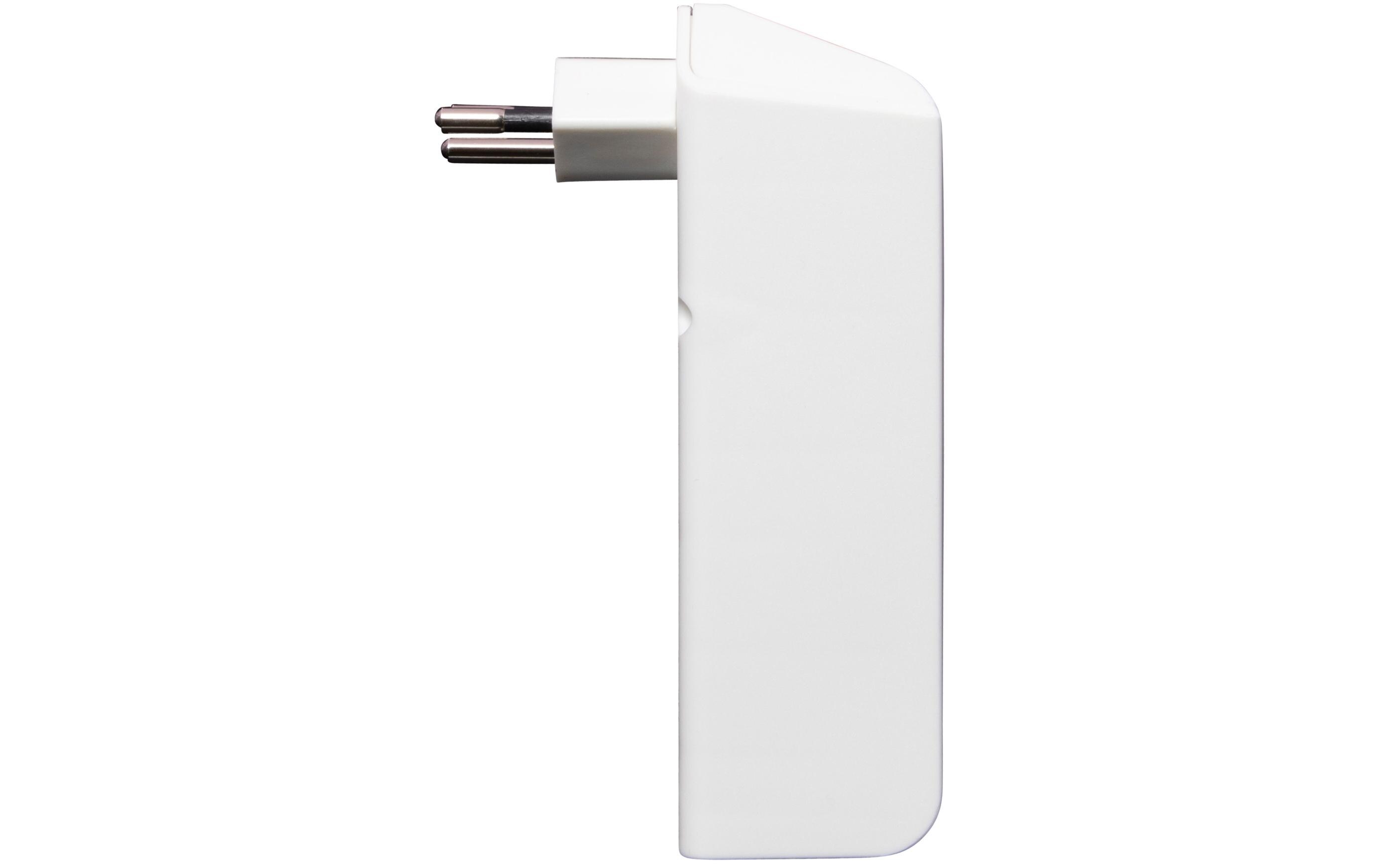 Abzweigstecker 2 x T13, 1 x USB A, 1 x USB C, 300° drehbarStabiler, formschöner Mehrfachstecker ohne Schalter aus hochbruchfestem Kunststoff