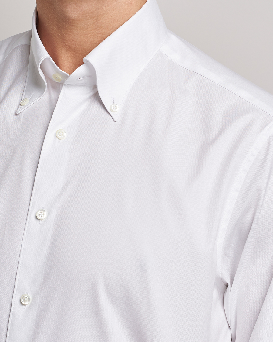Stenströms Fitted Body Button Down Shirt White