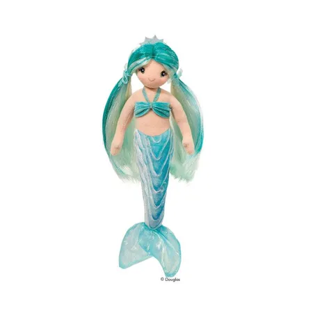 Doublgas Stoffpuppe Glitzer-Meerjungfrau mit Bürste, 33 cm