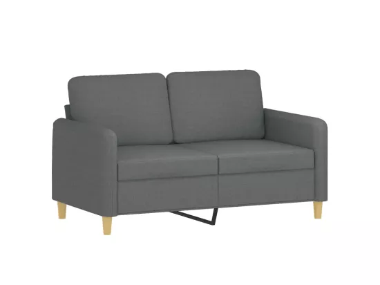 Canapé 2 places avec oreillers gris foncé 120 cm tissu