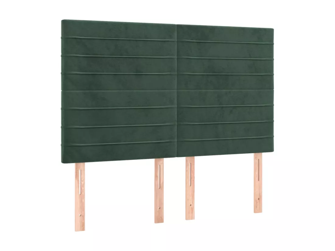 Sommier tapissier matelas et LED Vert foncé 140x200 cm Velours