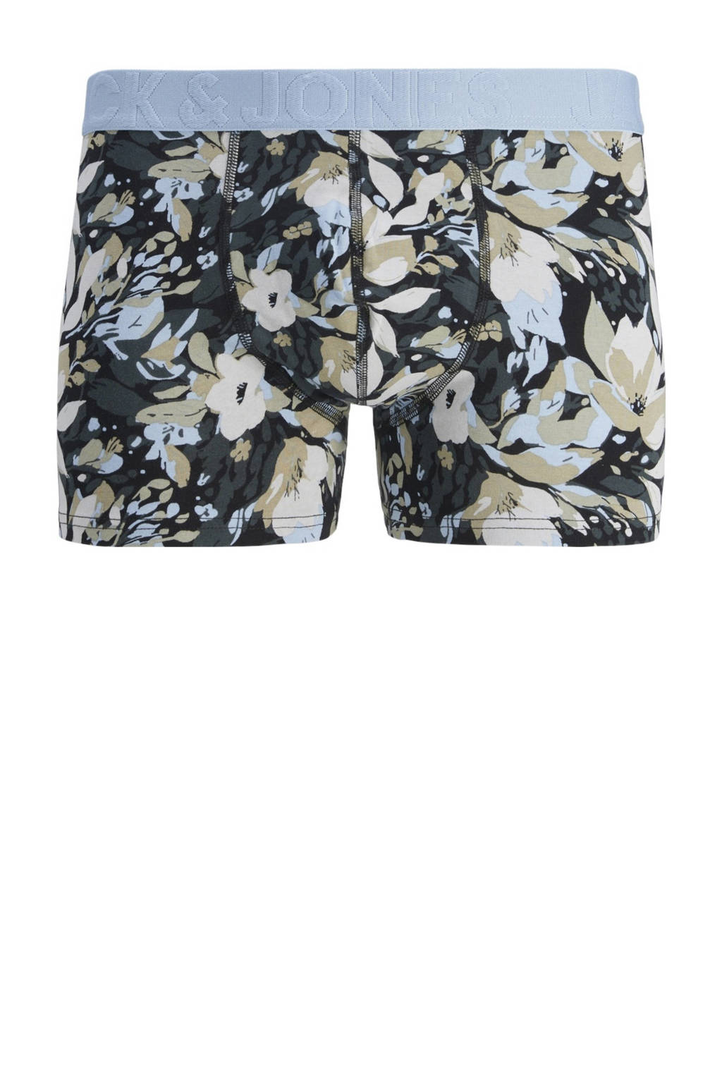 boxershort JACJONAH FLOWER - set van 3 donkergroen/lichtblauw/zwart