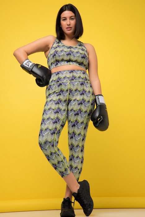 Sport-Tights, High Waist, Allover Print, knöchellang, seitliche Tasche