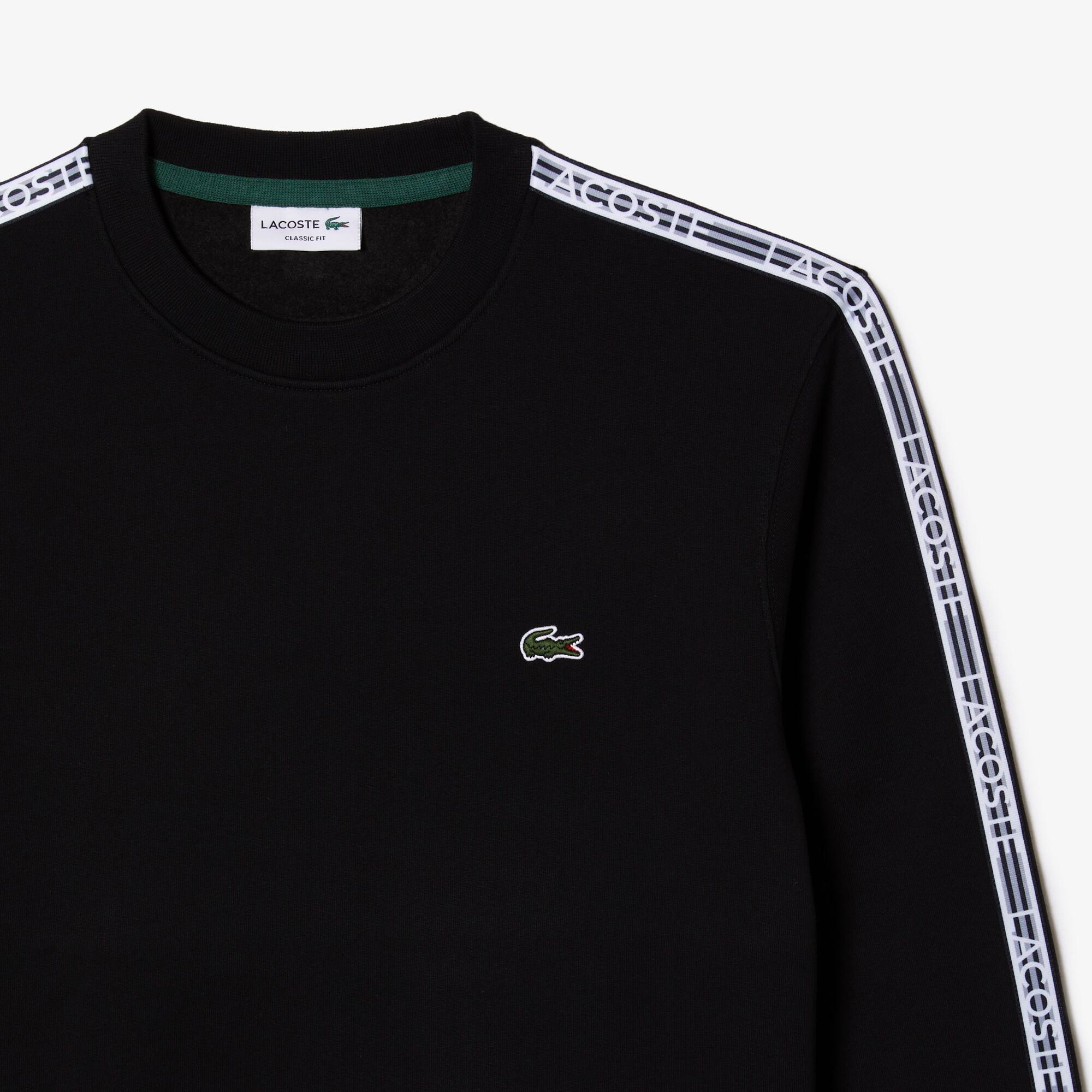 Herren Jogger-Sweatshirt aus Flanell mit Logostreifen Sweatshirts - Schwarz - Lacoste - Herren