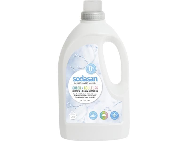 Sodasan Flüssigwaschmittel Color Sensitiv 1.5 l Waschflüssigkeit für farbige Textilien