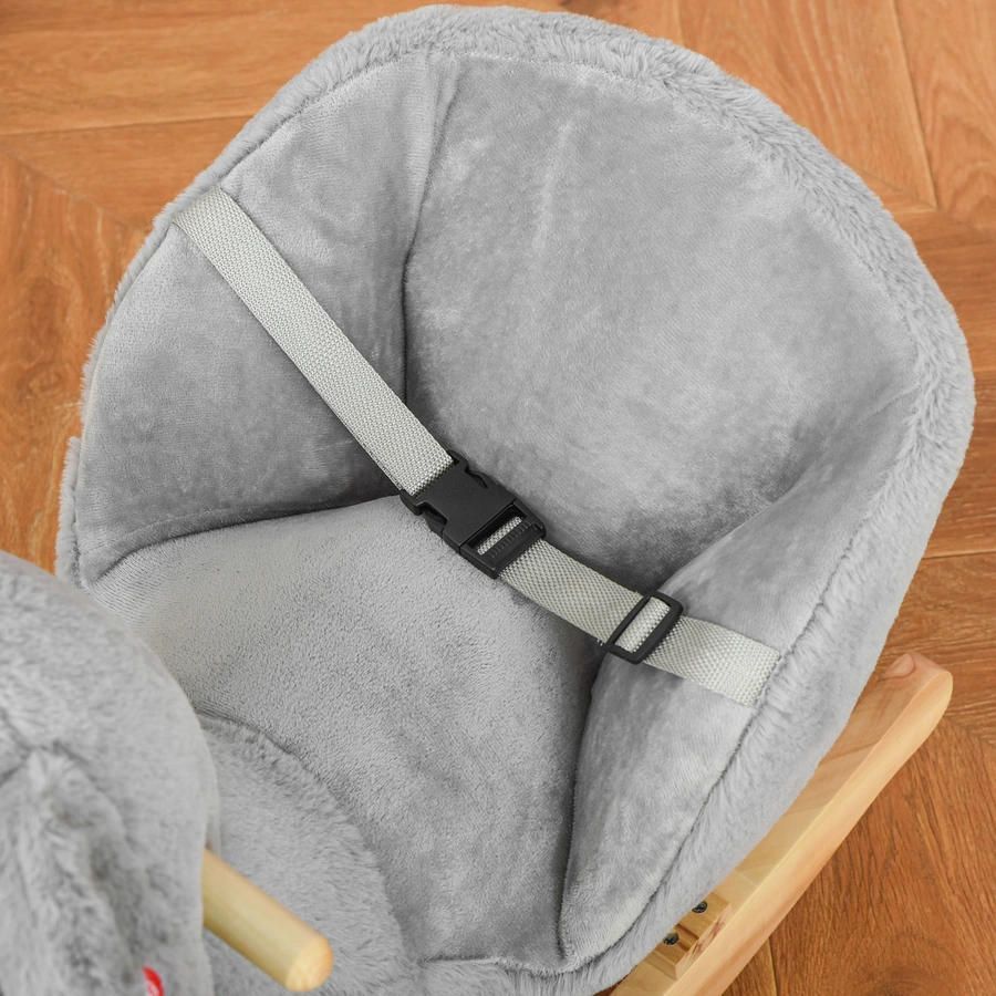 HOMCOM Schaukeltier Spielzeug, Triceratops, Koala Grau