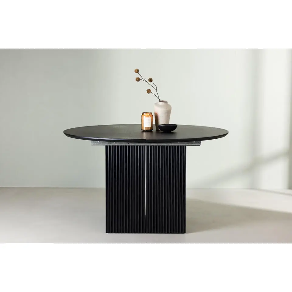 Eettafel Zwart Uitschuifbaar - 180x180x75cm - Matilda