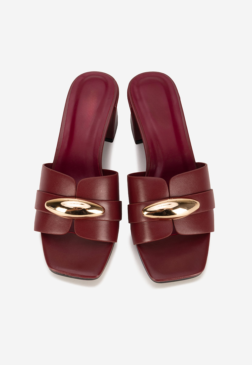Mules à talon épais bordeaux Siminea