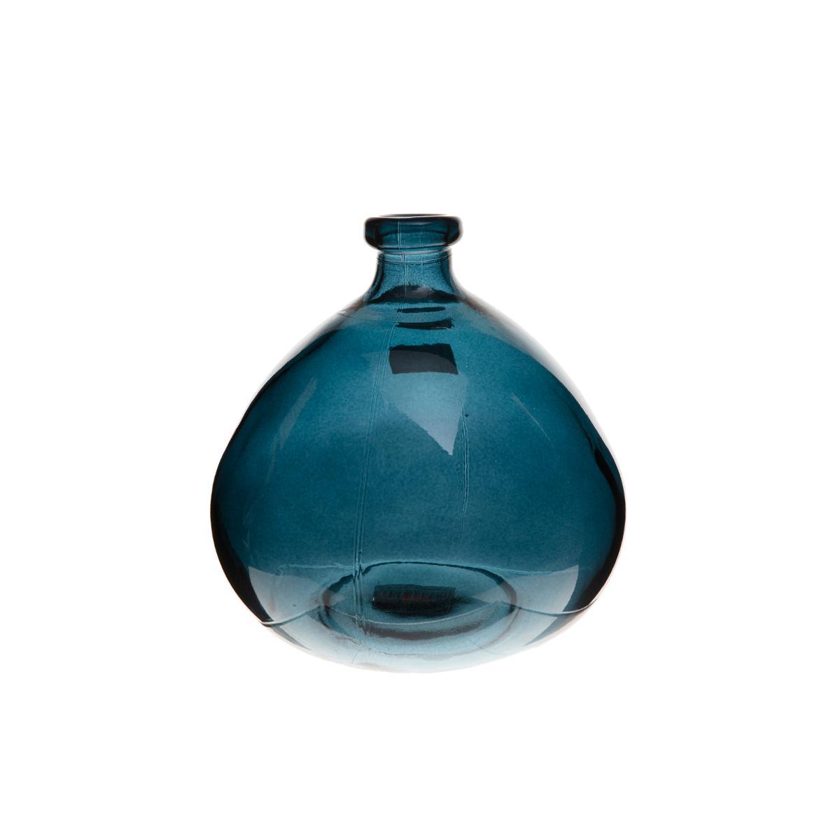 VASE ROND VERRE RECYCLE ORAGE D.23CM