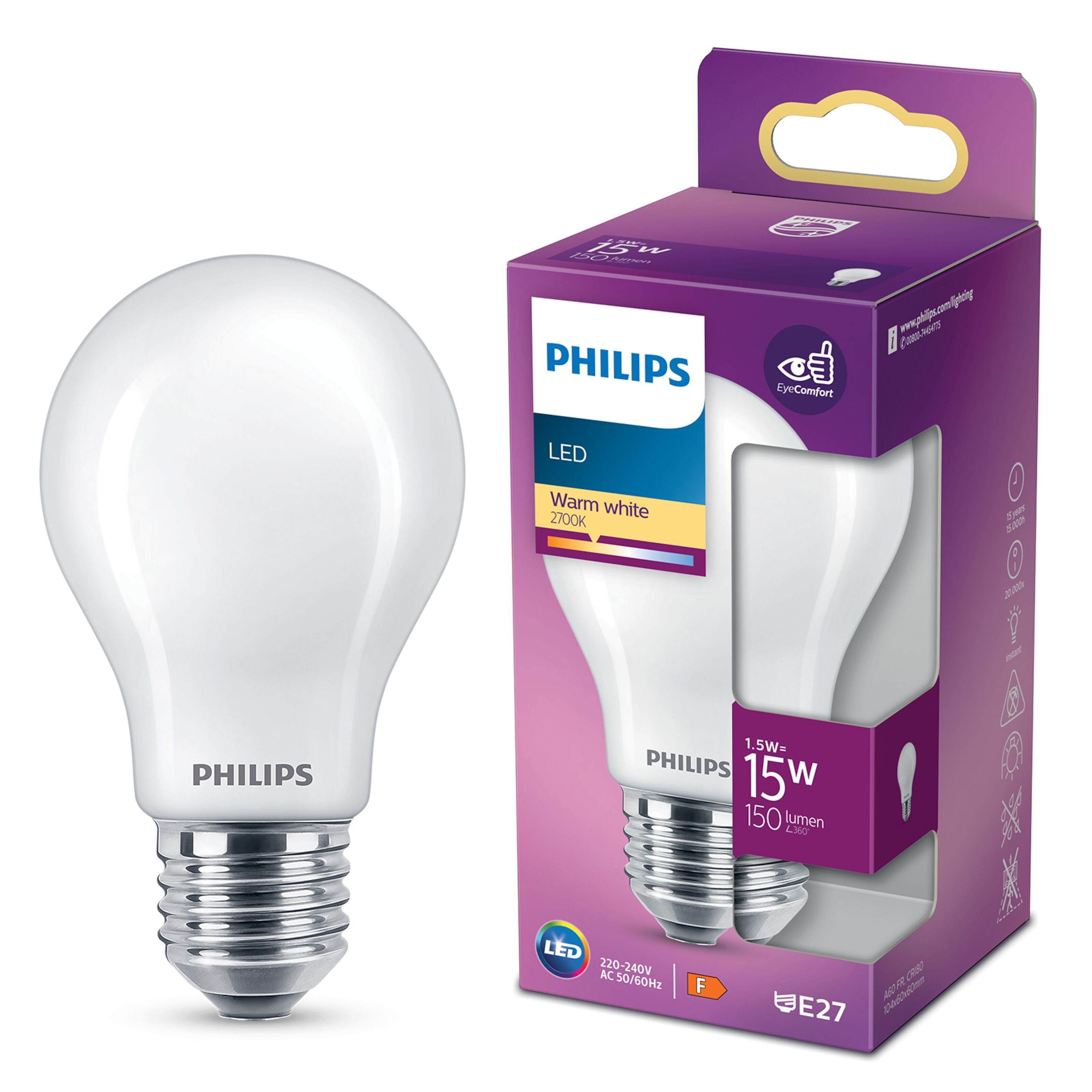 Philips LED-globepære E27 150 lm